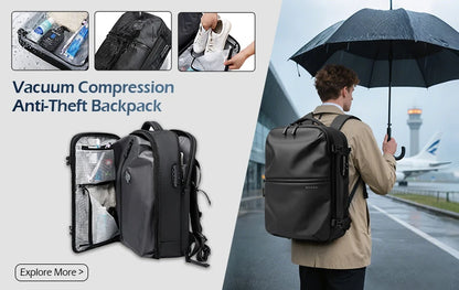 Waterproof Expandable Mens Laptop Backpack - 173 Large Capacity Travel Bag - ZOOMNSTORE