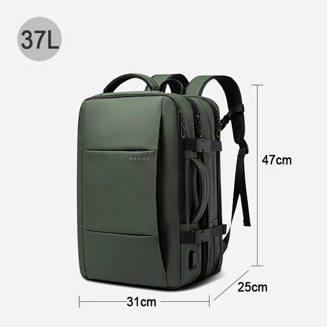 Waterproof Expandable Mens Laptop Backpack - 173 Large Capacity Travel Bag - ZOOMNSTORE