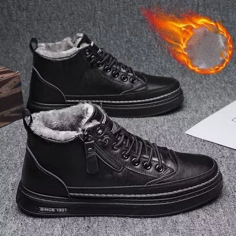 Men's Winter Boots - Outdoor Snow Boots With Plush Lining & Rubber Sole - ZOOMNSTORE