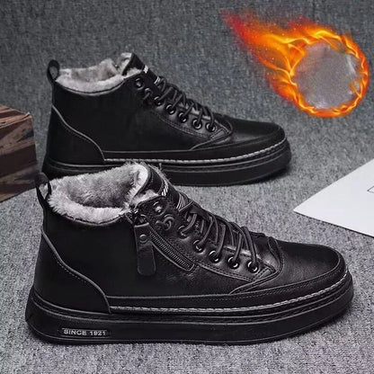 Men's Winter Boots - Outdoor Snow Boots With Plush Lining & Rubber Sole - ZOOMNSTORE