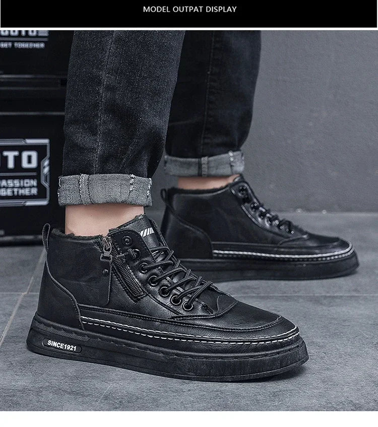 Men's Winter Boots - Outdoor Snow Boots With Plush Lining & Rubber Sole - ZOOMNSTORE