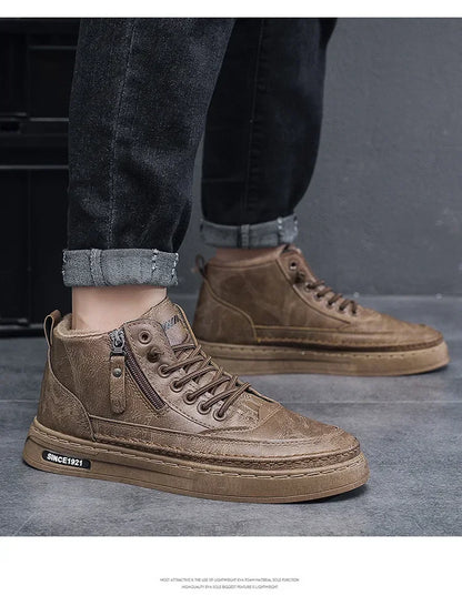 Men's Winter Boots - Outdoor Snow Boots With Plush Lining & Rubber Sole - ZOOMNSTORE