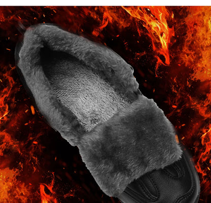Men's Winter Boots Lace-Up Closure - Warm Winter Footwear With Rubber Outsole Grip - ZOOMNSTORE