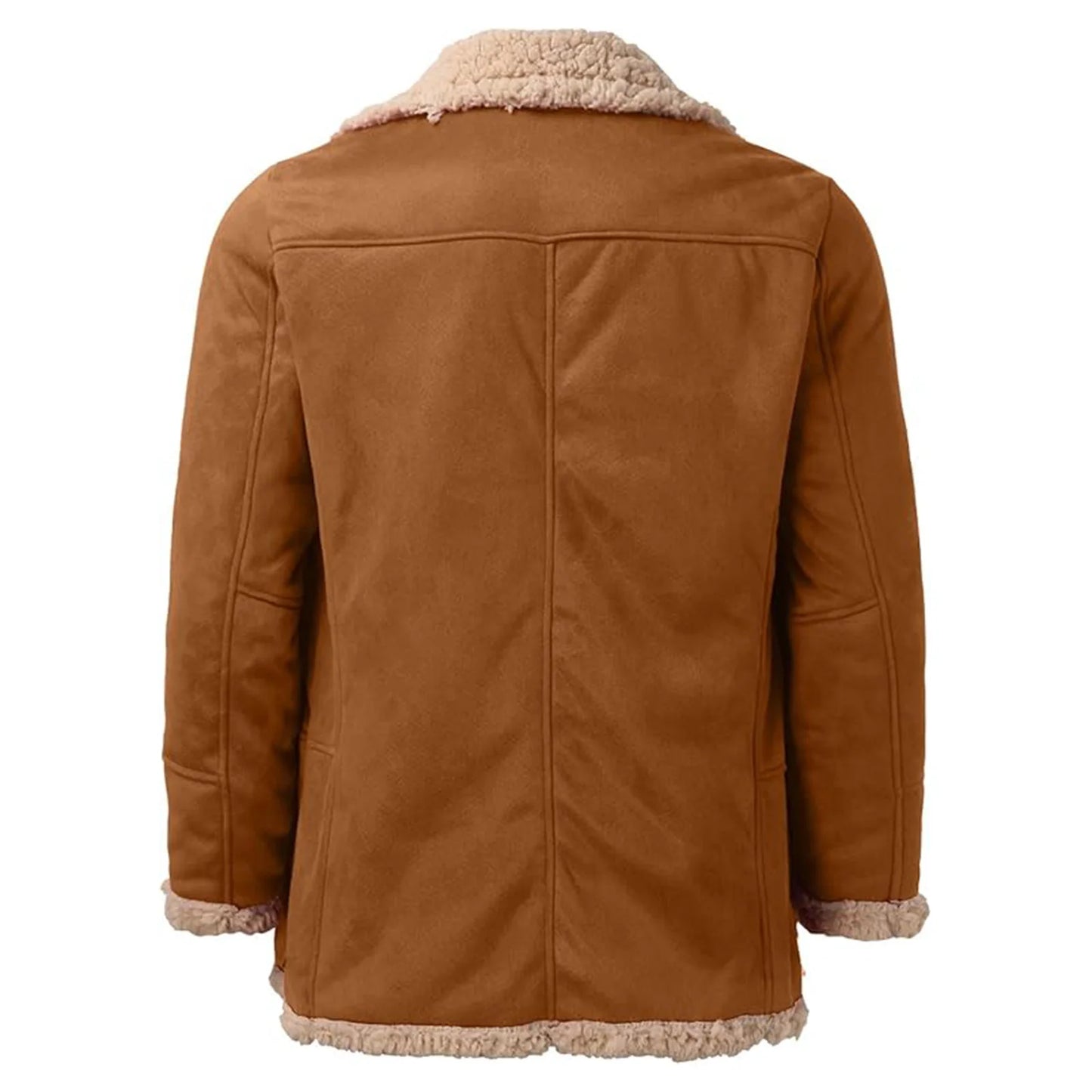 Men's Winter Fleece Jacket - Thick Button Down, Cozy Casual Coat With Turn Down Collar - ZOOMNSTORE