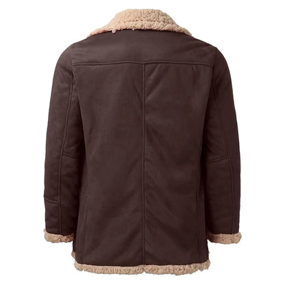 Men's Winter Fleece Jacket - Thick Button Down, Cozy Casual Coat With Turn Down Collar - ZOOMNSTORE