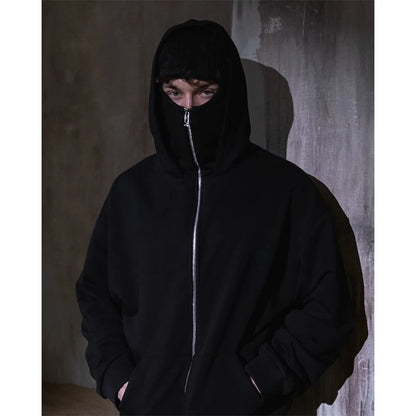 Men's Winter Hoodie - Windproof Jacket With Double Hat Mask & Zipper Sportswear - ZOOMNSTORE