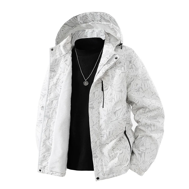 Men's Winter Jacket - Casual Autumn Jackets With Thick Velvet, Zipper Closure & Hooded Design - ZOOMNSTORE