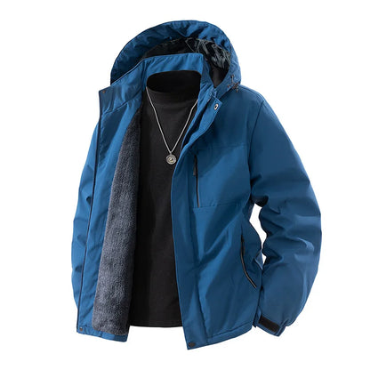 Men's Winter Jacket - Casual Autumn Jackets With Thick Velvet, Zipper Closure & Hooded Design - ZOOMNSTORE