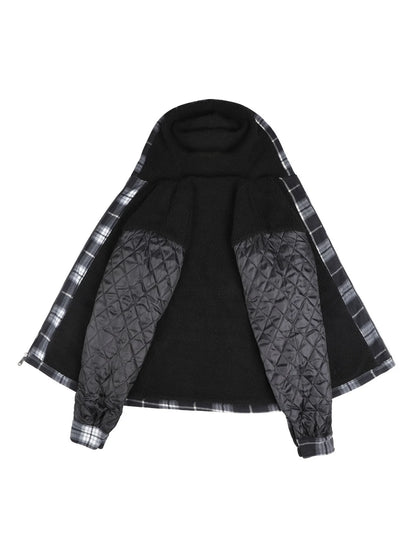 Men's Winter Jacket - Casual Hooded Plaid Coat With Zipper Closure & Windproof Warm Outerwear - ZOOMNSTORE