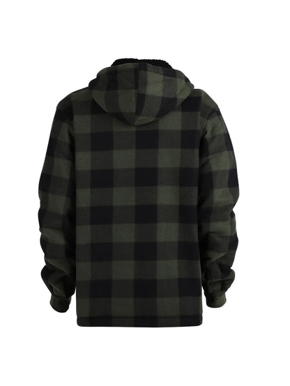 Men's Winter Jacket - Casual Hooded Plaid Coat With Zipper Closure & Windproof Warm Outerwear - ZOOMNSTORE