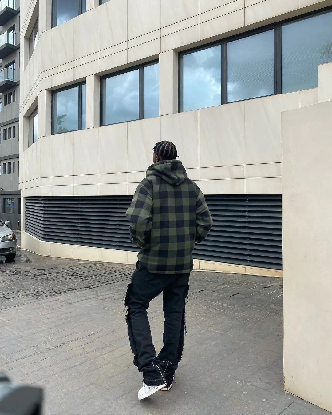 Men's Winter Jacket - Casual Hooded Plaid Coat With Zipper Closure & Windproof Warm Outerwear - ZOOMNSTORE