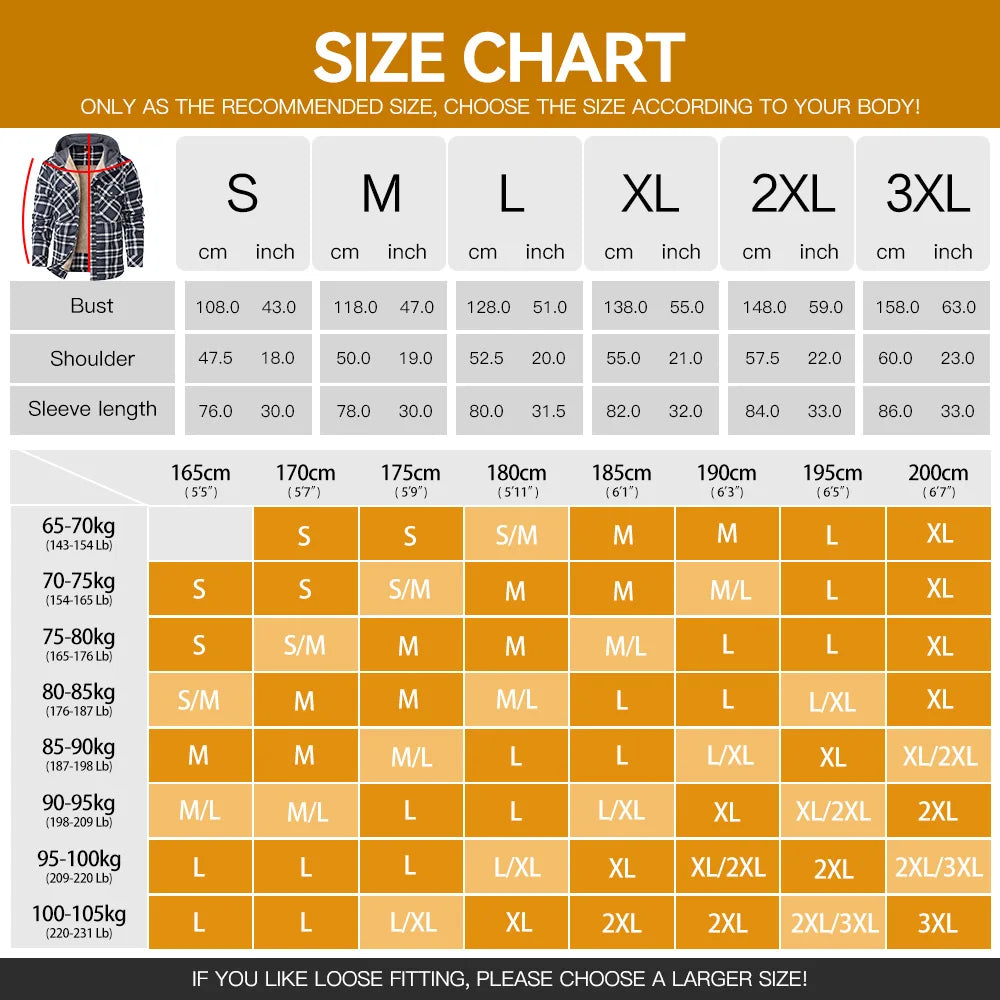Men's Winter Jacket - Hooded Warm Coat With Sherpa Lined Fleece & Zipper Closure - ZOOMNSTORE