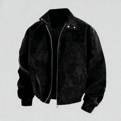 Men's Winter Jacket - Stand Up Collar Zipper Closure | Casual Outerwear Coat - ZOOMNSTORE