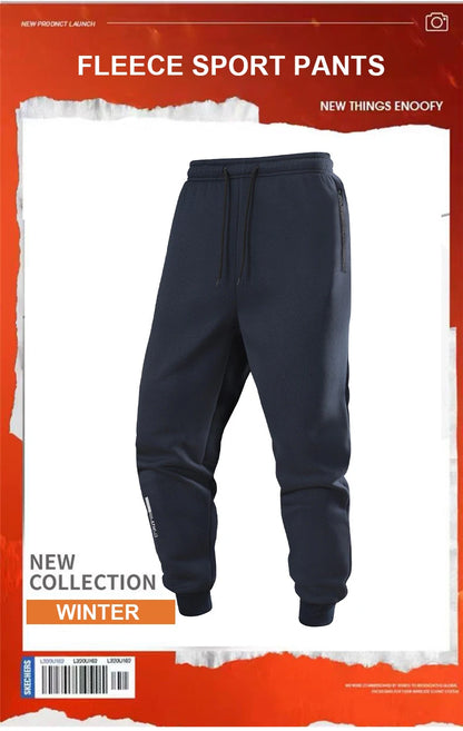 Men's Winter Sweatpants - Thermal Running Pants With Elastic Waist & Fleece Jogging Trousers - ZOOMNSTORE