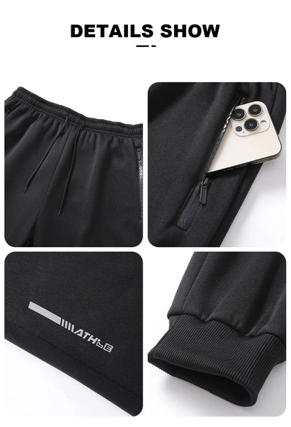 Men's Winter Sweatpants - Thermal Running Pants With Elastic Waist & Fleece Jogging Trousers - ZOOMNSTORE