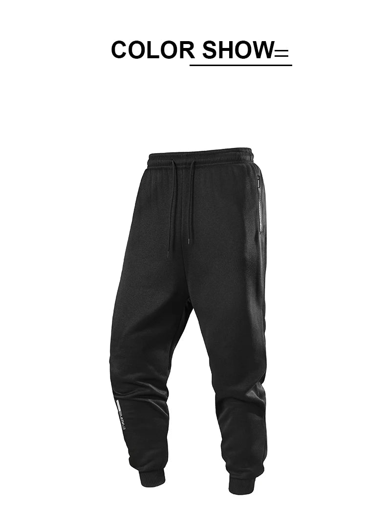 Men's Winter Sweatpants - Thermal Running Pants With Elastic Waist & Fleece Jogging Trousers - ZOOMNSTORE