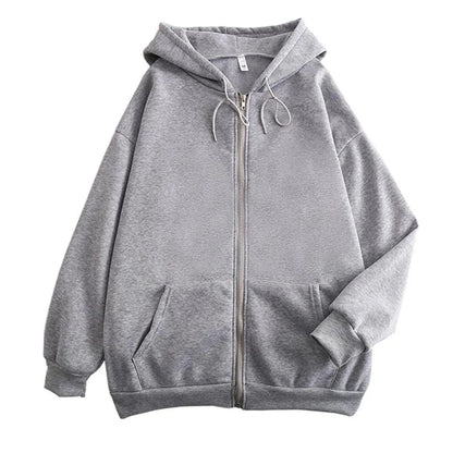 Mens Zip Up Hoodie - Solid Color Casual Jacket Y2K Fashion Outdoor Sweatshirt - ZOOMNSTORE