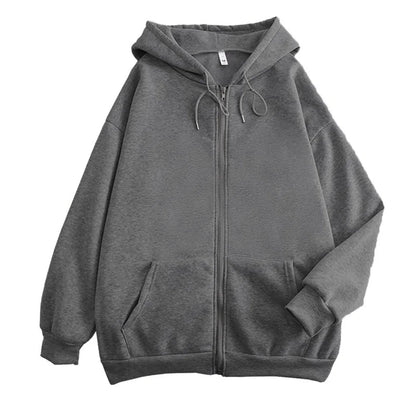Mens Zip Up Hoodie - Solid Color Casual Jacket Y2K Fashion Outdoor Sweatshirt - ZOOMNSTORE
