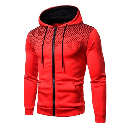 Mens Polka Dot Zip Up Hoodie - Casual Slim Fit Sweatshirt for Spring  Autumn - ZOOMNSTORE