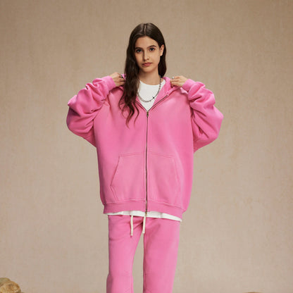 Mens Oversized Tie Dye Zip Up Hoodie - Plush Gradient Cardigan Sweatshirt - ZOOMNSTORE