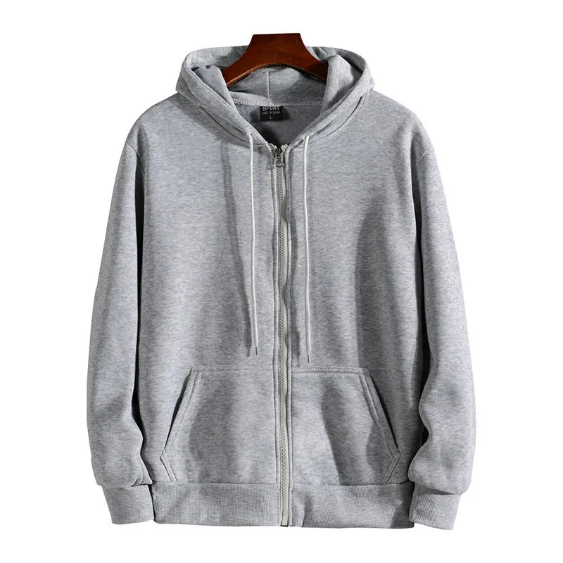 Men's Zipper Hoodie - Casual Long Sleeve Hooded Sweatshirt | Autumn Winter Cotton Blend - ZOOMNSTORE