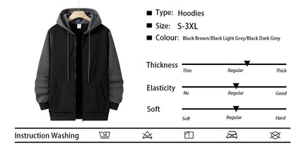 Men's Zipper Hoodies - Casual Hooded Jacket With Multi Pockets | Lightweight Polyester - ZOOMNSTORE