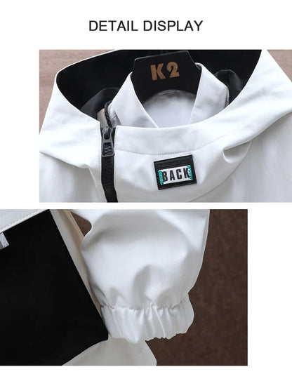 Zipper Jacket Men's Pilot Hooded Jacket Spring/Autumn Baseball Uniform Tide Card Loose Pullover Front Pocket Adding velvet Coat - ZOOMNSTORE