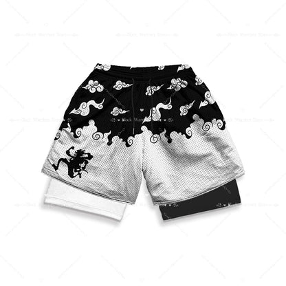Mens 2-in-1 Sports Shorts - Quick-Drying Breathable Gym  Jogging Pants - ZOOMNSTORE