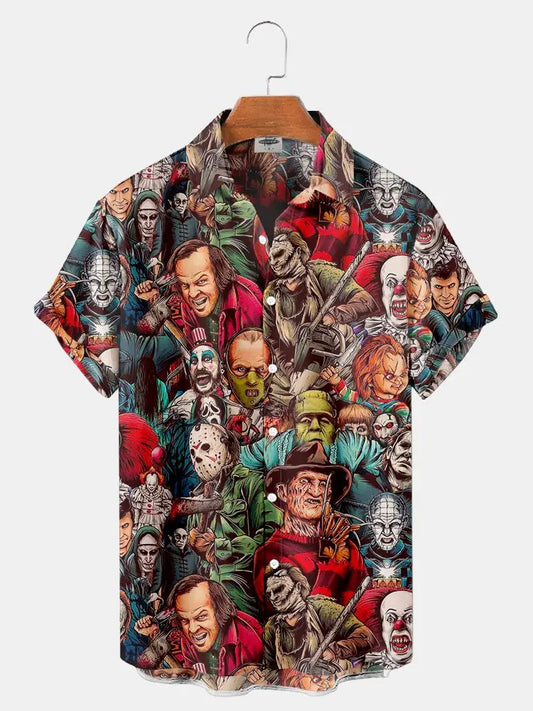 Mens 3D Printed Horror Hawaiian Shirt - Summer Fashion Top - ZOOMNSTORE