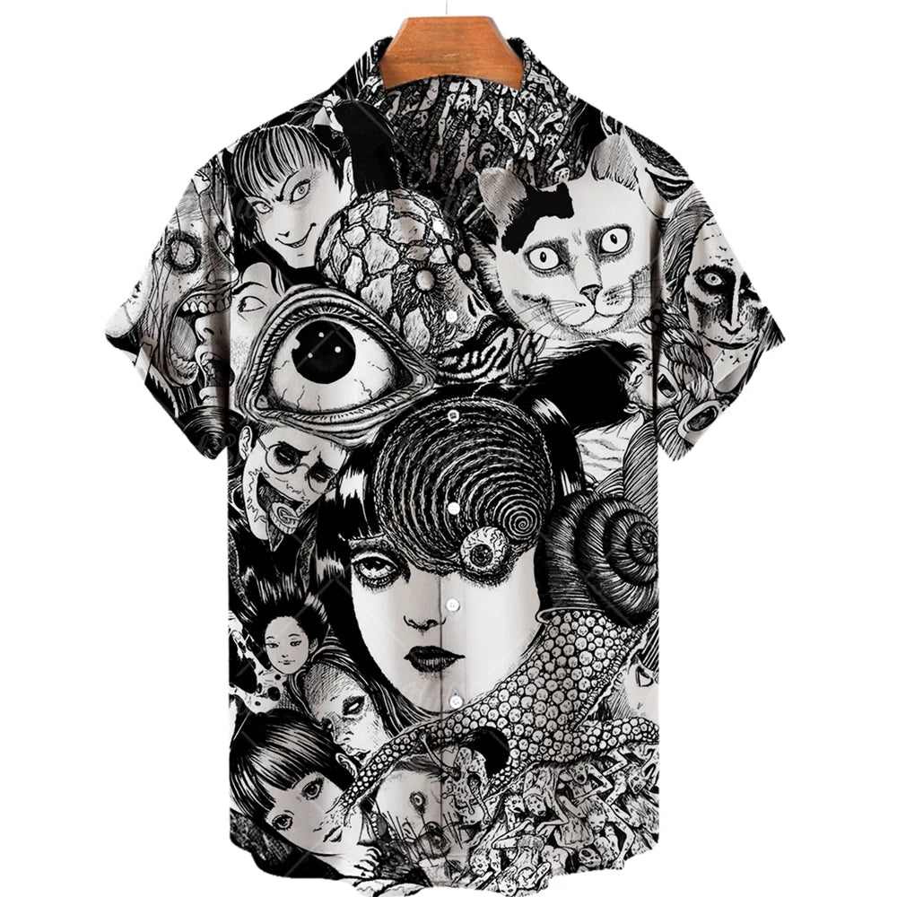 Mens 3D Printed Horror Hawaiian Shirt - Summer Fashion Top - ZOOMNSTORE