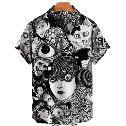 Mens 3D Printed Horror Hawaiian Shirt - Summer Fashion Top - ZOOMNSTORE