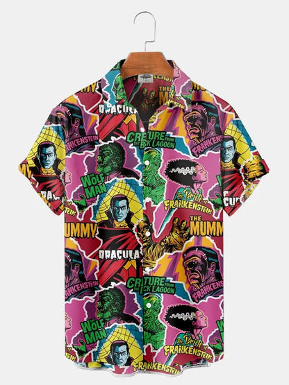 Mens 3D Printed Horror Hawaiian Shirt - Summer Fashion Top - ZOOMNSTORE