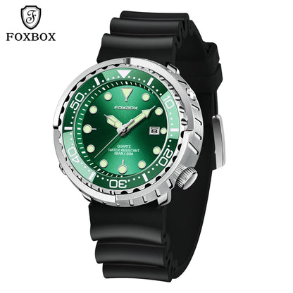 Mens 50ATM Waterproof Diver Watch - Fashion Sport Quartz Wristwatch - ZOOMNSTORE