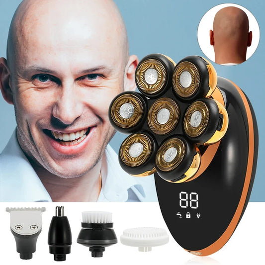 Mens 7D Electric Shaver - WetDry Beard Trimmer with LCD Display - ZOOMNSTORE