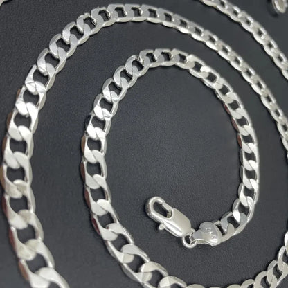 Mens 925 Sterling Silver Face Chain Necklace - Adjustable 40-75cm 2-12MM Lobster Clasp Jewelry Gift - ZOOMNSTORE