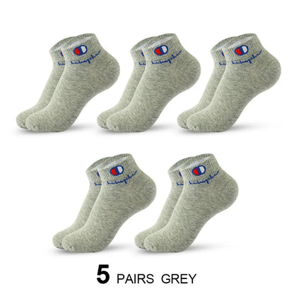 Mens Ankle Socks - Cotton Athletic Socks Breathable Black  White Classic Fashion 51020 Pairs - ZOOMNSTORE
