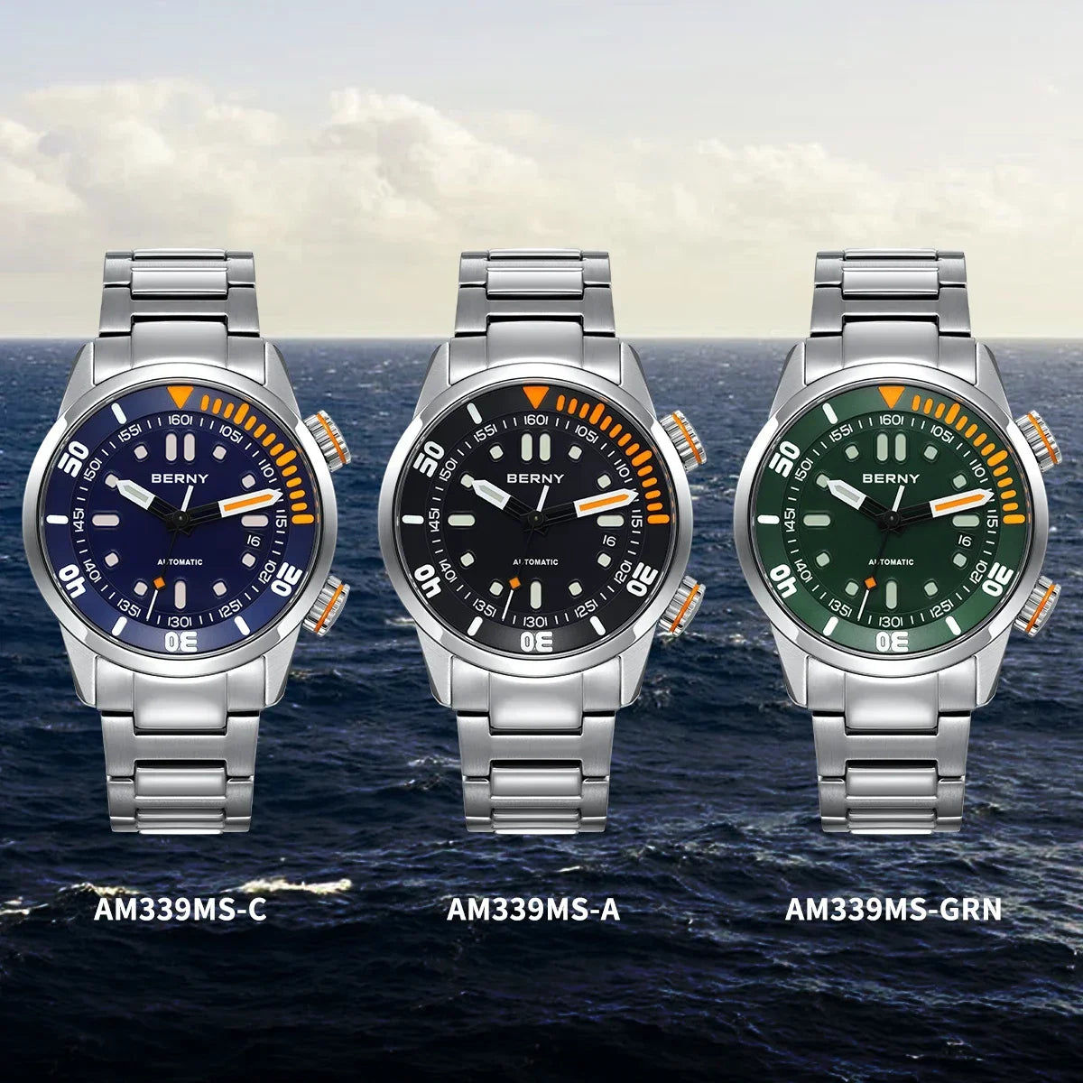 Mens Automatic Dive Watch - Super Luminous 20ATM Sapphire Mechanical Wristwatch - ZOOMNSTORE