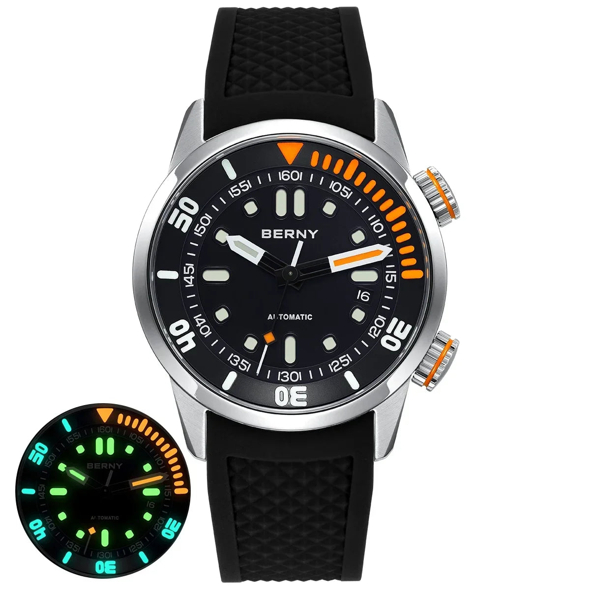 Mens Automatic Dive Watch - Super Luminous 20ATM Sapphire Mechanical Wristwatch - ZOOMNSTORE