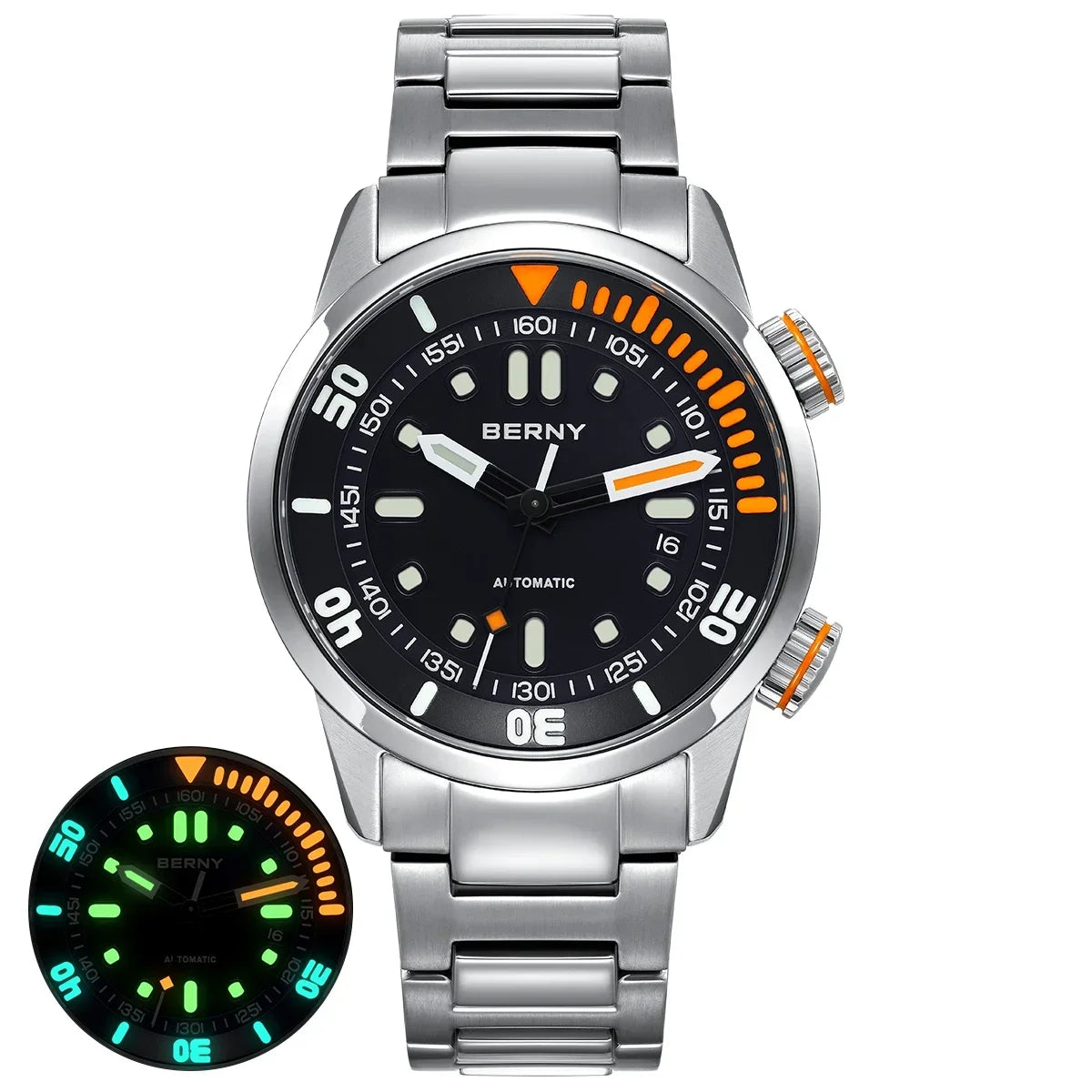 Mens Automatic Dive Watch - Super Luminous 20ATM Sapphire Mechanical Wristwatch - ZOOMNSTORE