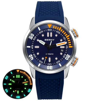 Mens Automatic Dive Watch - Super Luminous 20ATM Sapphire Mechanical Wristwatch - ZOOMNSTORE