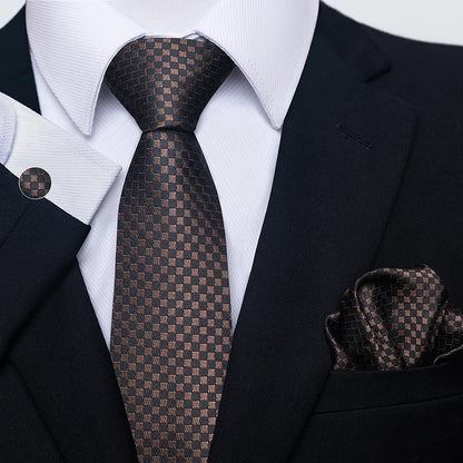 Mens Blue Gold Tie  Pocket Square Set - Wedding  Party Accessories - ZOOMNSTORE