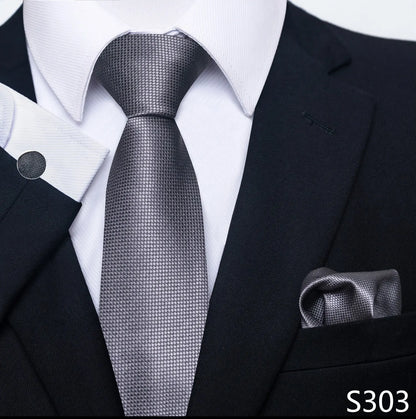 Mens Blue Gold Tie  Pocket Square Set - Wedding  Party Accessories - ZOOMNSTORE