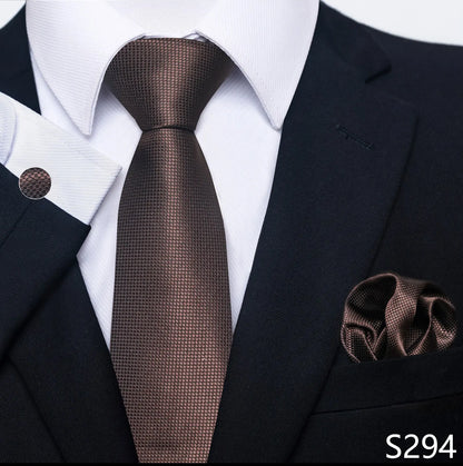Mens Blue Gold Tie  Pocket Square Set - Wedding  Party Accessories - ZOOMNSTORE