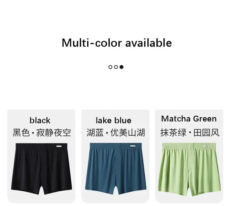 Mens Boxer Shorts Large Size - Ice Silk Breathable Sleepwear Pants | Loose Fit Boxers - ZOOMNSTORE