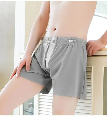 Mens Boxer Shorts Large Size - Ice Silk Breathable Sleepwear Pants | Loose Fit Boxers - ZOOMNSTORE