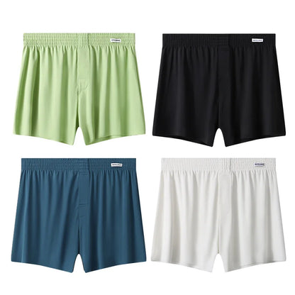 Mens Boxer Shorts Large Size - Ice Silk Breathable Sleepwear Pants | Loose Fit Boxers - ZOOMNSTORE