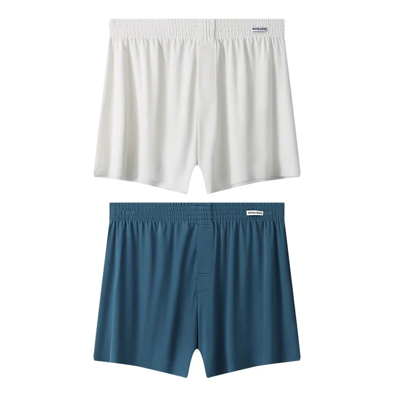 Mens Boxer Shorts Large Size - Ice Silk Breathable Sleepwear Pants | Loose Fit Boxers - ZOOMNSTORE