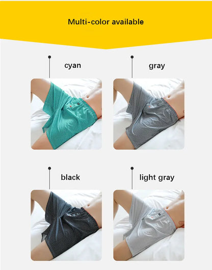 Mens Boxer Shorts – Large Size Ice Silk Breathable Summer Underwear Pants - ZOOMNSTORE