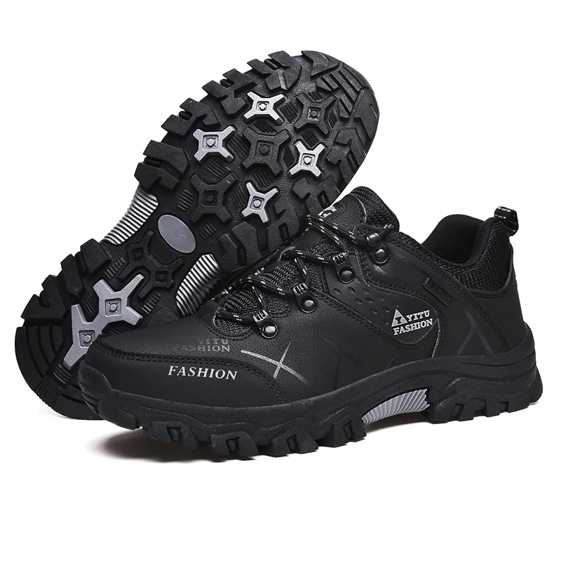 Mens Breathable Leather Sneakers - Comfortable Non-Slip Casual Walking  Hiking Shoes - ZOOMNSTORE