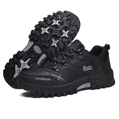 Mens Breathable Leather Sneakers - Comfortable Non-Slip Casual Walking  Hiking Shoes - ZOOMNSTORE